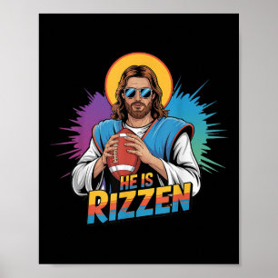 彼はおもしろいRizzen Jesus Shirt Football Boys Kidsである ポスター