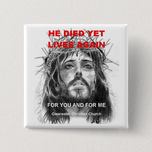 彼はけれども生命死にました 缶バッジ (正面)