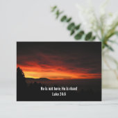 彼はここにいない；彼は復活している – 教会の招待状 出欠カード (スタンド正面)