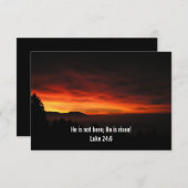 彼はここにいない；彼は復活している – 教会の招待状 出欠カード (正面/裏面)