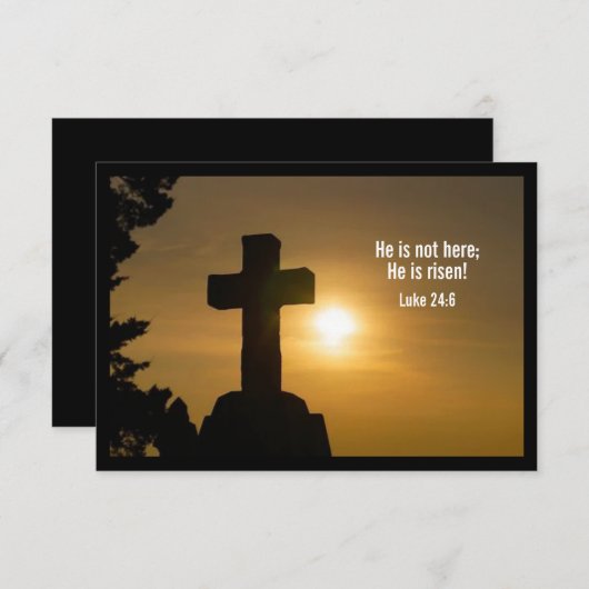 彼はここにいない。彼は昇った – 教会の招待状 出欠カード (正面/裏面)