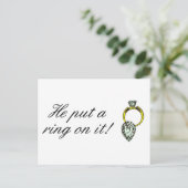 彼はそのリングを彼女に贈った、それは婚約の証だった 案内ポストカード (スタンド正面)