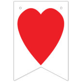 彼はそれにリングを置きました! 結婚式の婚約の赤+白い バンティングフラッグ (第1の旗)