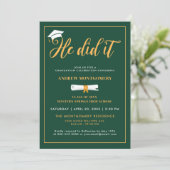 彼はそれをやったキャップTesselグリーン卒業写真I 招待状 (スタンド正面)