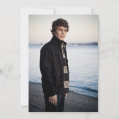 彼はそれをやったキャップTesselグリーン卒業写真I 招待状 (裏面)