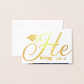 彼はそれをやったグラードパーティの招待状1フォトフォイルのカード 箔カード (封筒付き正面)