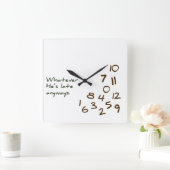 彼はともかく遅れている スクエア壁時計 (ホーム)