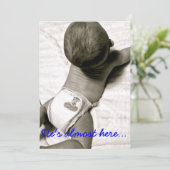 彼はほとんどここにベビーシャワーの招待います 招待状 (スタンド正面)