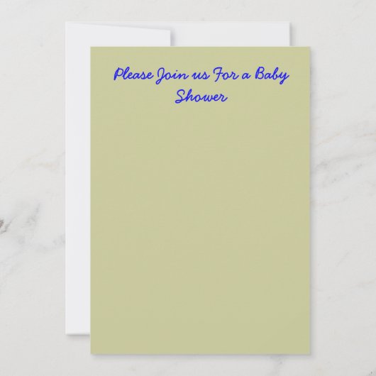 彼はほとんどここにベビーシャワーの招待います 招待状 (裏面)