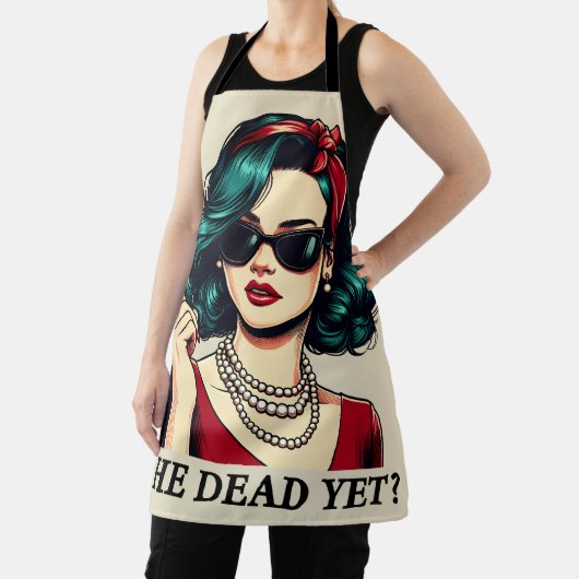 彼はまだことわざの暗おもしろいいユーモアのヴィンテージ エプロン (インサイチュ)