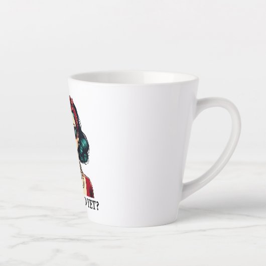 彼はまだことわざの暗おもしろいいユーモアのヴィンテージ カフェラテマグ (右)