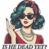 彼はまだことわざの暗おもしろいいユーモアのヴィンテージ シール (正面)