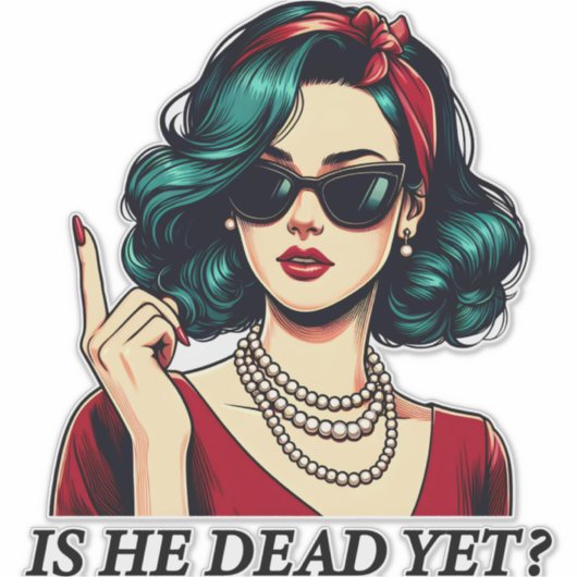 彼はまだことわざの暗おもしろいいユーモアのヴィンテージ シール (正面)