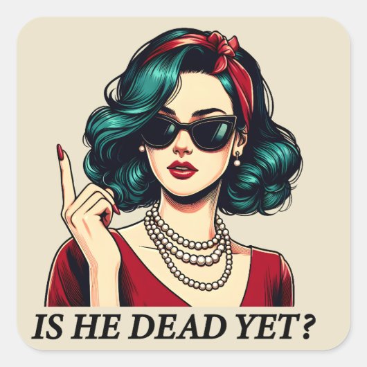 彼はまだことわざの暗おもしろいいユーモアのヴィンテージ スクエアシール (正面)