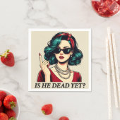 彼はまだことわざの暗おもしろいいユーモアのヴィンテージ スタンダードカクテルナプキン (インサイチュ)