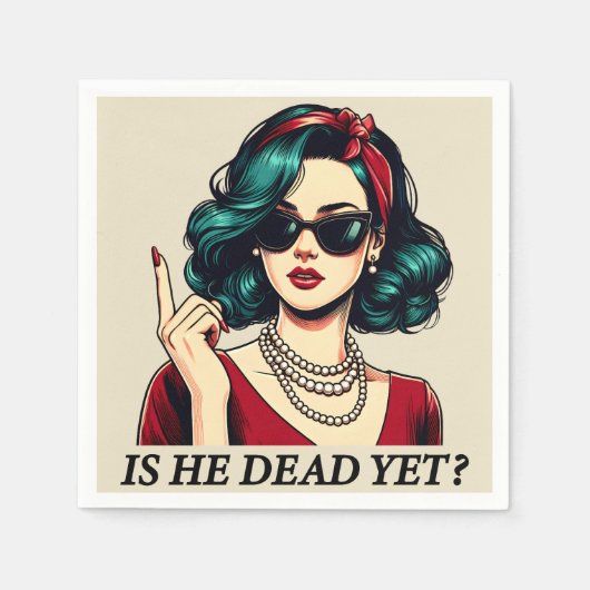 彼はまだことわざの暗おもしろいいユーモアのヴィンテージ スタンダードカクテルナプキン (正面)