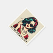 彼はまだことわざの暗おもしろいいユーモアのヴィンテージ スタンダードカクテルナプキン (角)