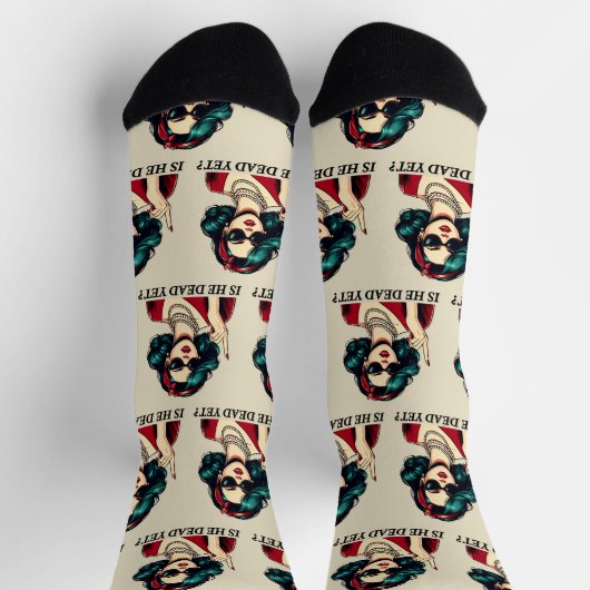 彼はまだことわざの暗おもしろいいユーモアのヴィンテージ ソックス (上部)