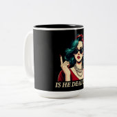 彼はまだことわざの暗おもしろいいユーモアのヴィンテージ ツートーンマグカップ (正面左)