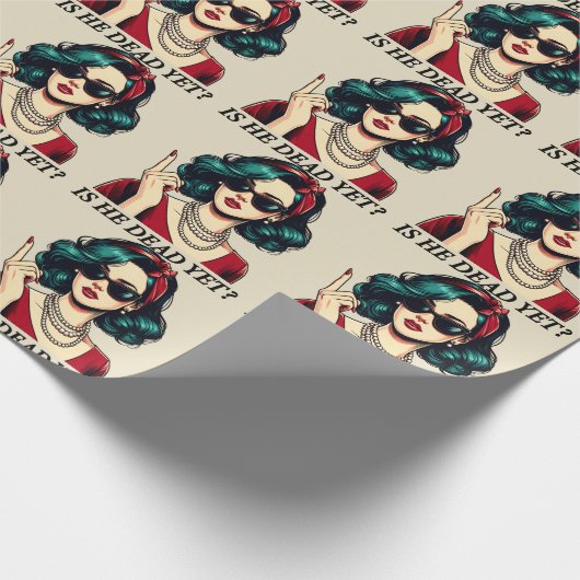 彼はまだことわざの暗おもしろいいユーモアのヴィンテージ ラッピングペーパー (角)