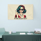 彼はまだことわざの暗おもしろいいユーモアのヴィンテージ 横断幕 (トレードショー)