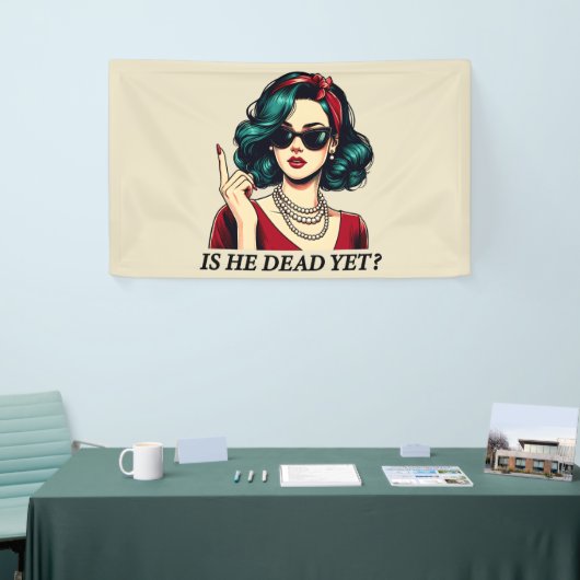 彼はまだことわざの暗おもしろいいユーモアのヴィンテージ 横断幕 (トレードショー)