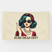 彼はまだことわざの暗おもしろいいユーモアのヴィンテージ 横断幕 (横)