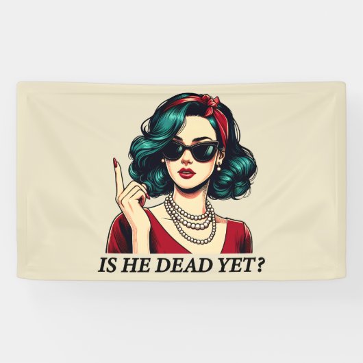 彼はまだことわざの暗おもしろいいユーモアのヴィンテージ 横断幕 (横)