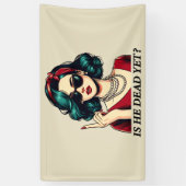 彼はまだことわざの暗おもしろいいユーモアのヴィンテージ 横断幕 (縦)