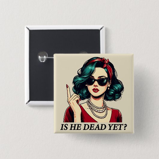 彼はまだことわざの暗おもしろいいユーモアのヴィンテージ 缶バッジ (正面&裏面)