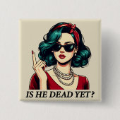 彼はまだことわざの暗おもしろいいユーモアのヴィンテージ 缶バッジ (正面)