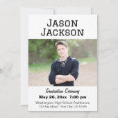 彼はやり遂げた！　写真 卒業おめでとうのご案内 招待状 (裏面)