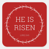 彼はイエス・キリスト復活イースター・クラウンを復活させた スクエアシール (正面)
