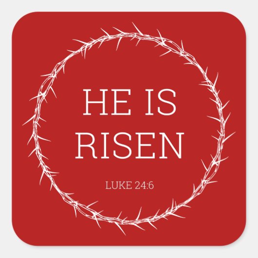彼はイエス・キリスト復活イースター・クラウンを復活させた スクエアシール (正面)