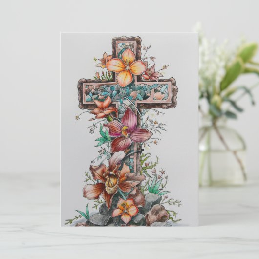 彼はイエス・クロス・グリーティングカード、イースターの日に復活した シーズンカード (スタンド正面)