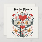 彼はイエス・クロス・グリーティング・カード、イースター・デイを復活させた シーズンカード (正面/裏面)