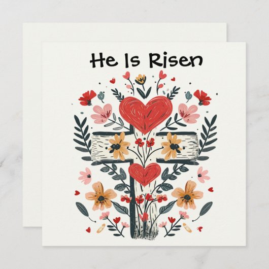 彼はイエス・クロス・グリーティング・カード、イースター・デイを復活させた シーズンカード (正面/裏面)