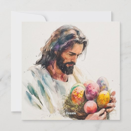 彼はイエス・グリーティング・カード、ハッピーイースター シーズンカード (裏面)