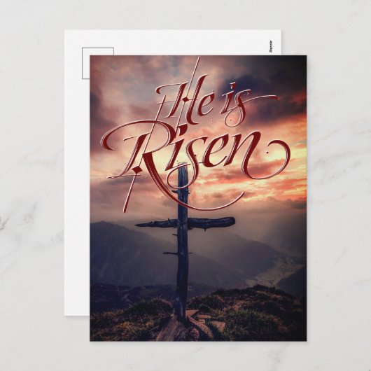 彼はイースターの台本クロスを復活させた シーズンポストカード (正面/裏面)