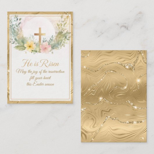 彼はイースターの水の色の花、宗教的な復活 ノートカード (正面/裏面)