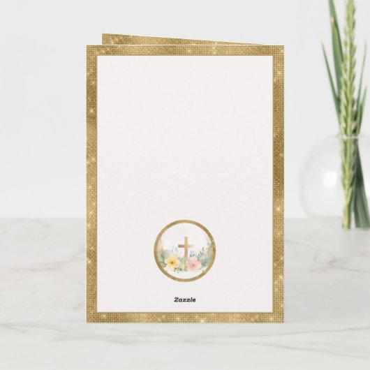 彼はイースターの水の色の花、宗教的な復活 ノートカード (裏面)