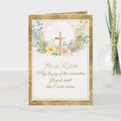 彼はイースターの水の色の花、宗教的な復活 ノートカード (正面)