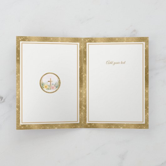 彼はイースターの水の色の花、宗教的な復活 ノートカード (内部)