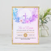 彼はイースターの水の色の花、宗教的な復活 案内状 (スタンド正面)