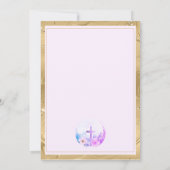 彼はイースターの水の色の花、宗教的な復活 案内状 (裏面)