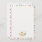 彼はイースターの水の色の花、宗教的な復活 案内状 (裏面)