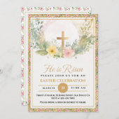 彼はイースターの水の色の花、宗教的な復活 案内状 (正面/裏面)