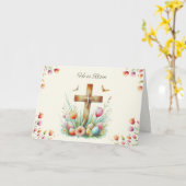 彼はイースターカードを渡って復活した カード (黄色い花)