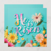 彼はイースターカード、ハッピーイースターの花を復活 シーズンカード (正面/裏面)