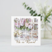 彼はイースタークロスのキリスト教のヴィンテージフローラを復活させた 招待状 (スタンド正面)